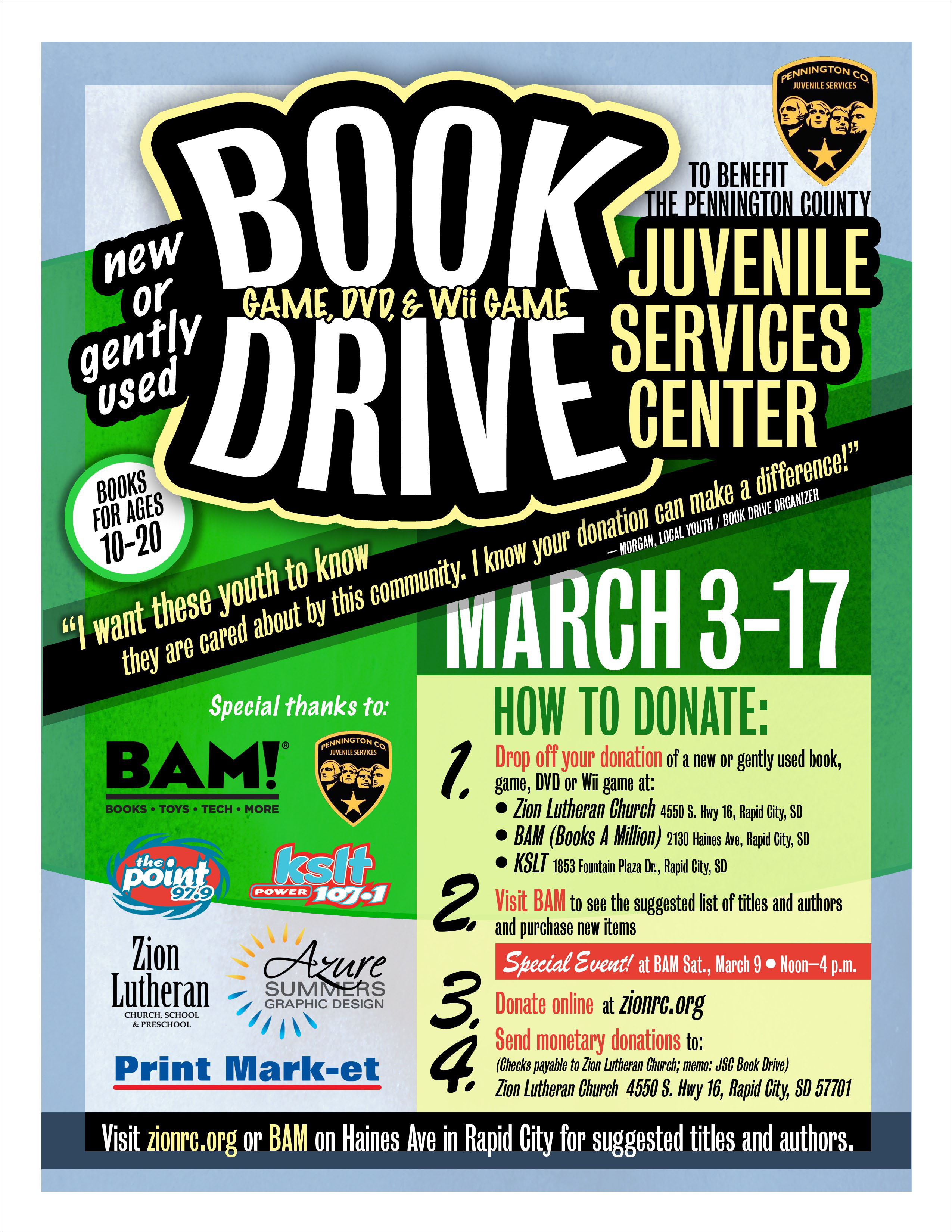 Phillips Book Drive Flyer Rapid City, SD