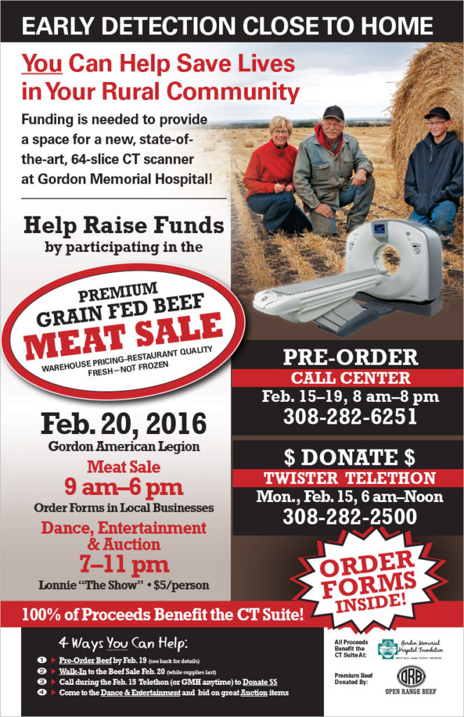 Open Range Beef Fundraiser Poster Gordon, NE