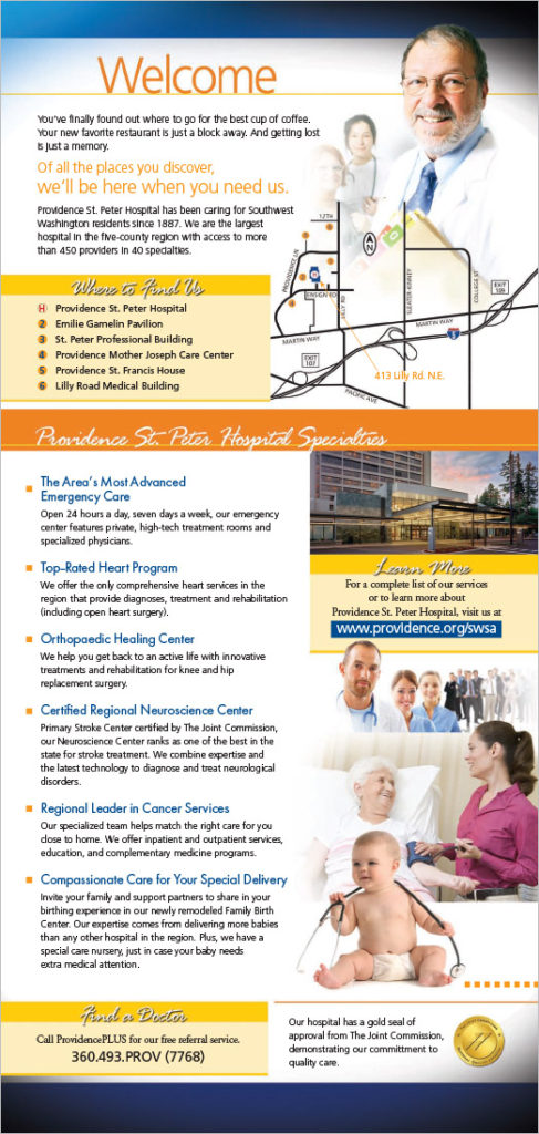 Providence St Peter Hospital New Patient Mailer Olympia, WA