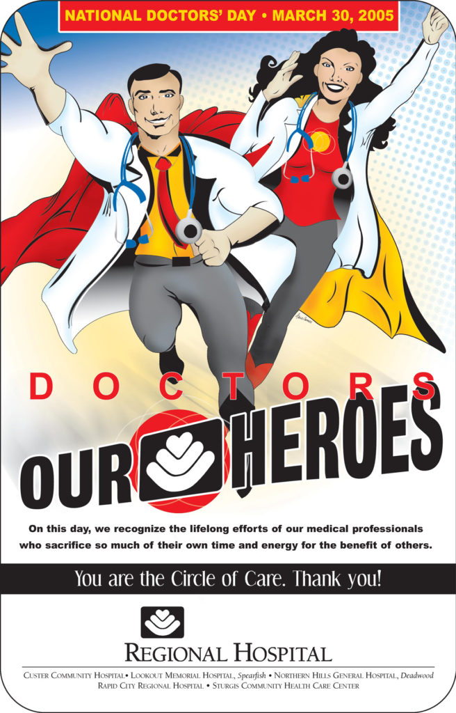 Heroes Ad with Illustration
